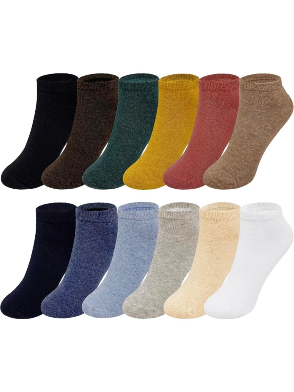 Colorful Women's Cotton No-Show Ankle Socks - Low Cut Athletic Running Footwear